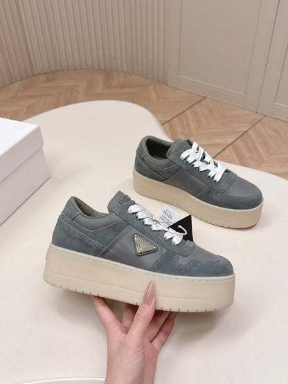 PRA 2026S Platform Sneakers 50 Dark Gray Suede Cowhide 663495