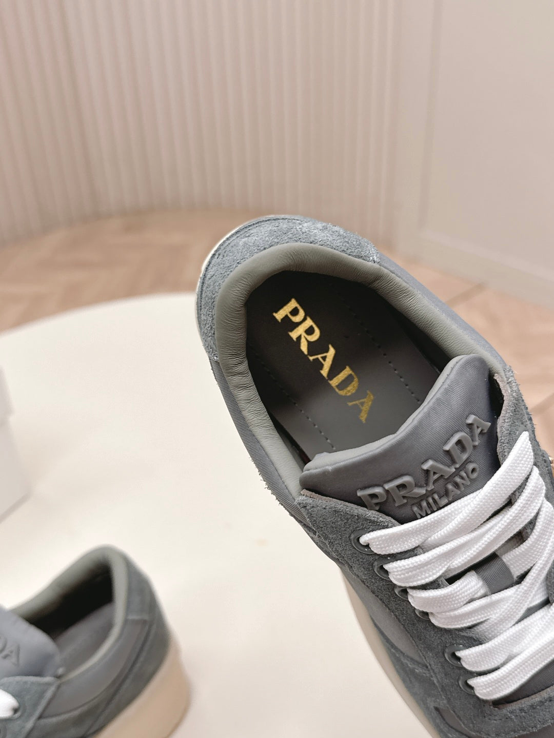 PRA 2026S Platform Sneakers 50 Dark Gray Suede Cowhide 663495