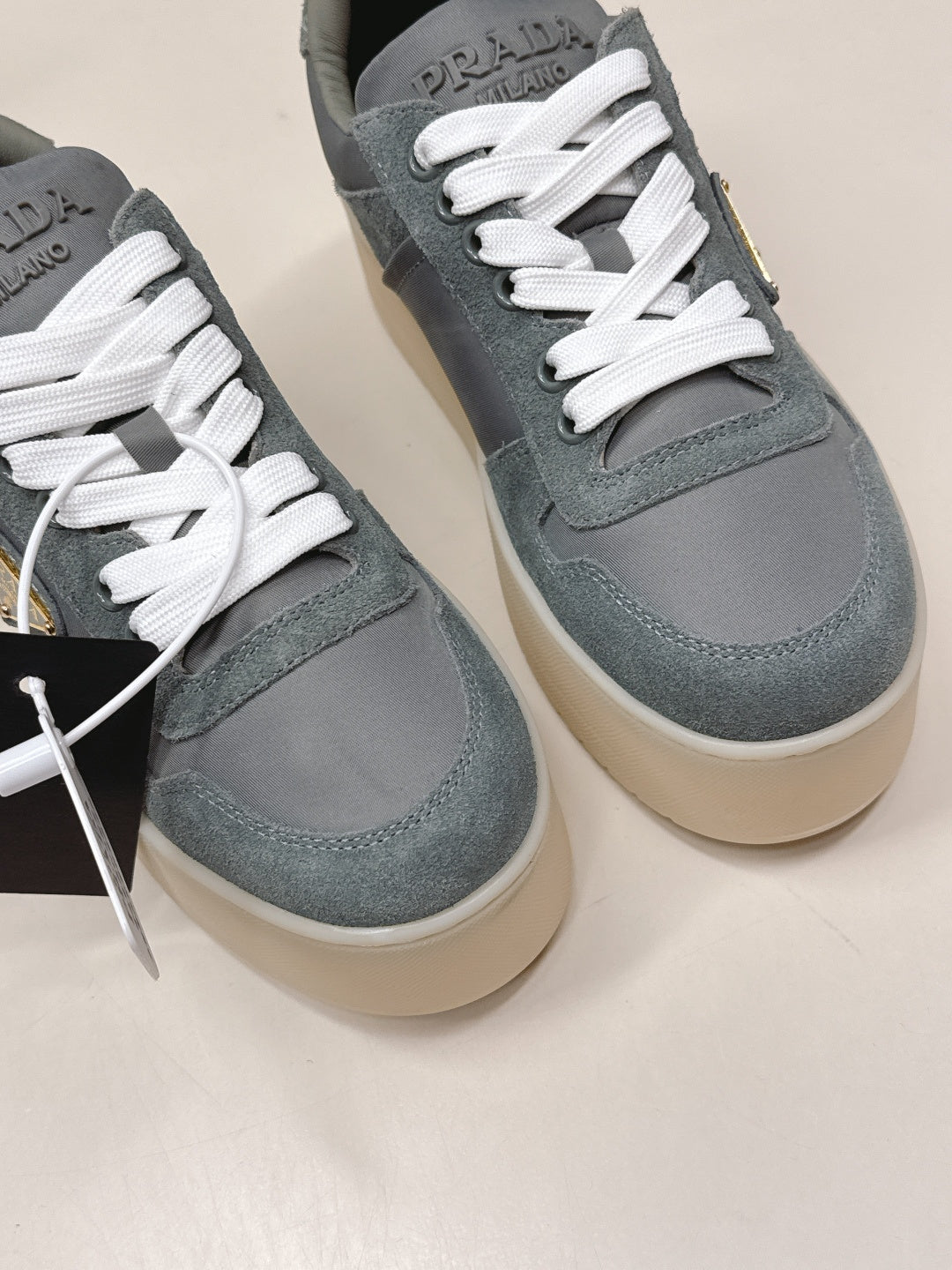 PRA 2026S Platform Sneakers 50 Dark Gray Suede Cowhide 663495