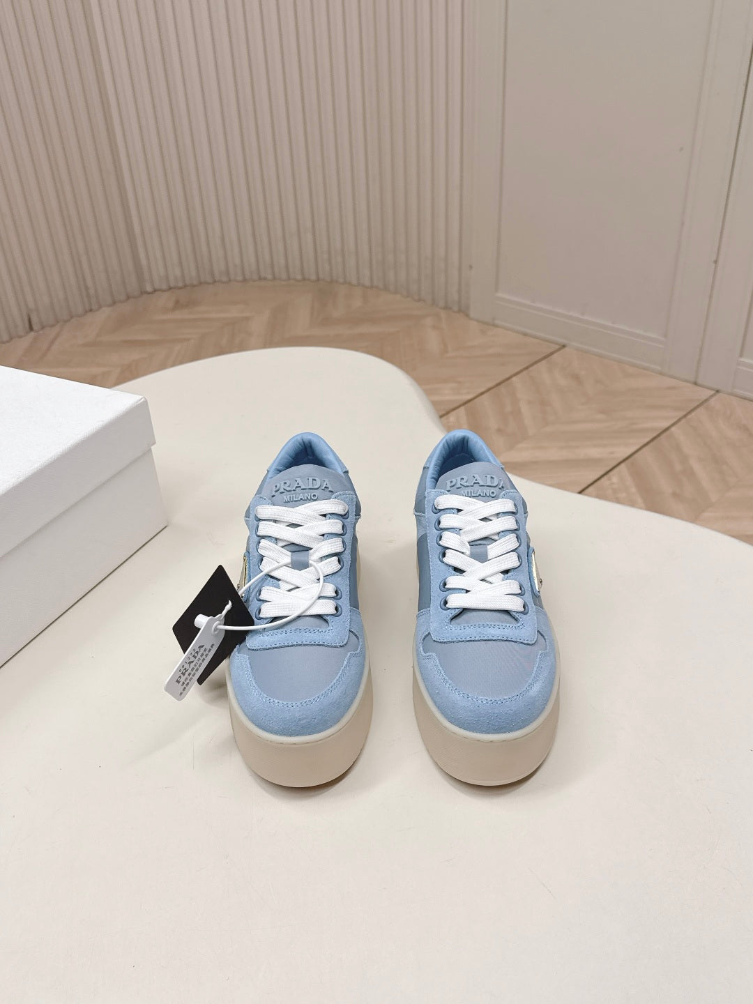 PRA 2026S Platform Sneakers 50 Blue Suede Cowhide 663496
