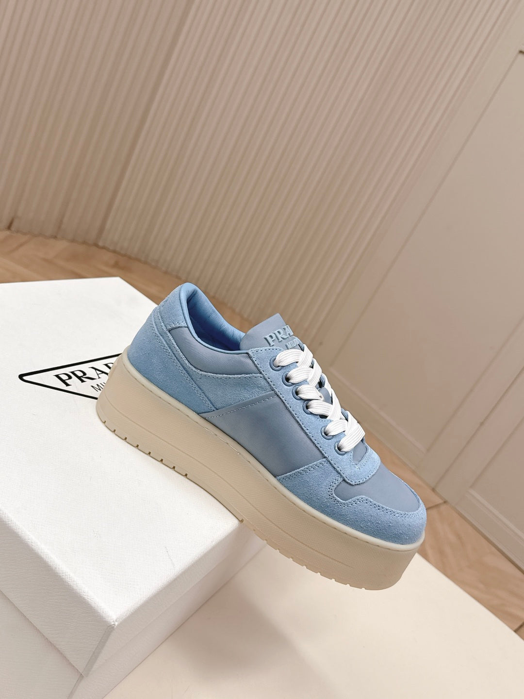 PRA 2026S Platform Sneakers 50 Blue Suede Cowhide 663496
