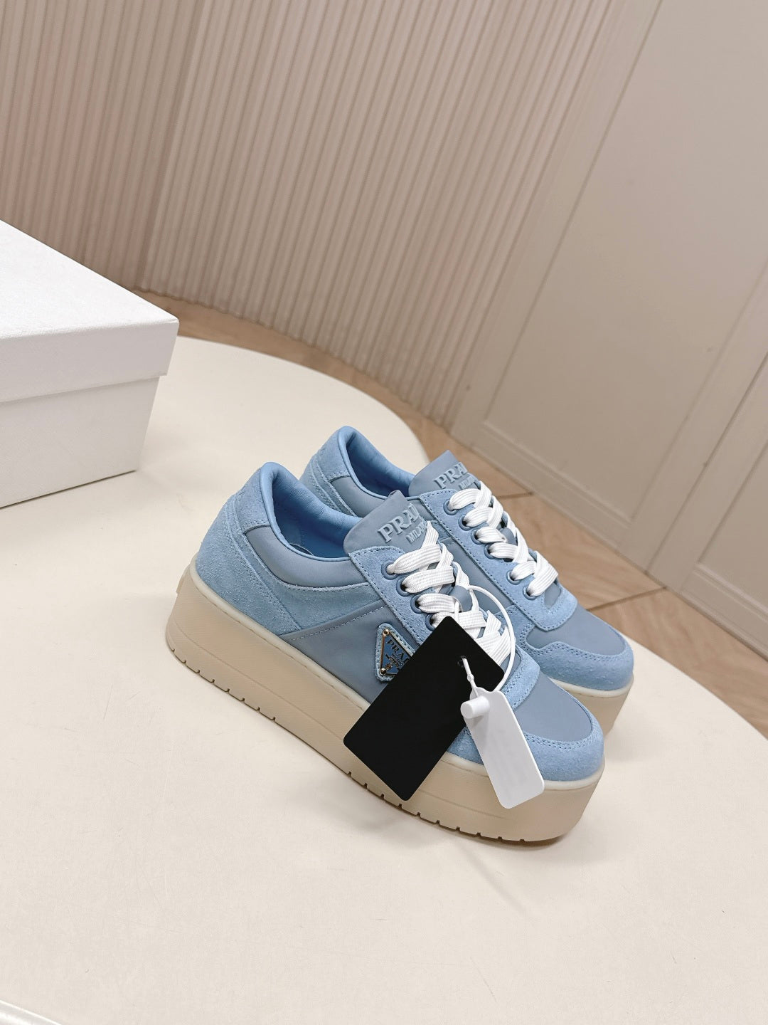PRA 2026S Platform Sneakers 50 Blue Suede Cowhide 663496