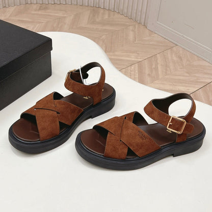 Prada 2026 Sandal Brown Suede 858021