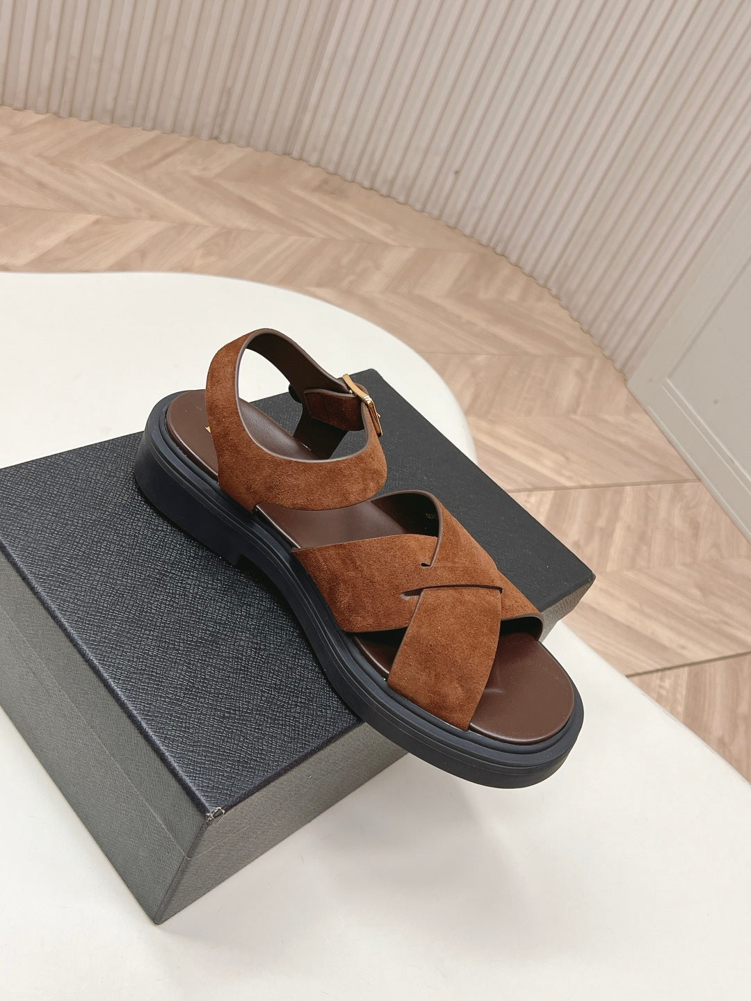Prada 2026 Sandal Brown Suede 858021