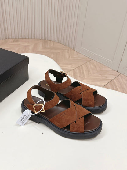 Prada 2026 Sandal Brown Suede 858021