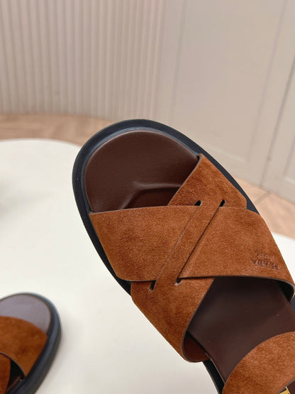 Prada 2026 Sandal Brown Suede 858021