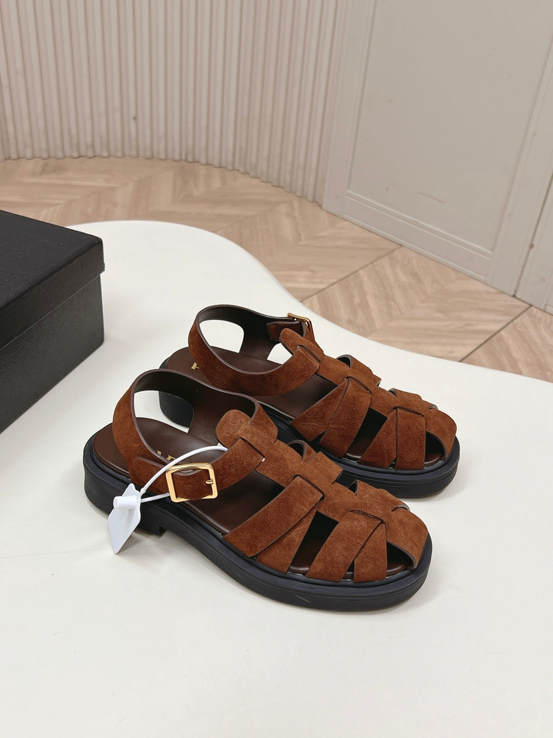 Prada 2026 Sandal Brown Suede 858024