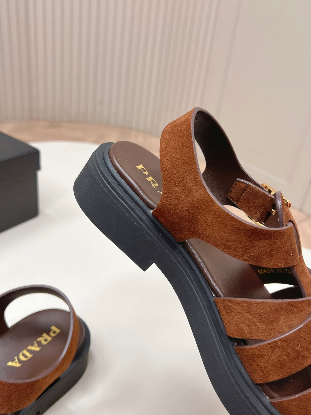 Prada 2026 Sandal Brown Suede 858024
