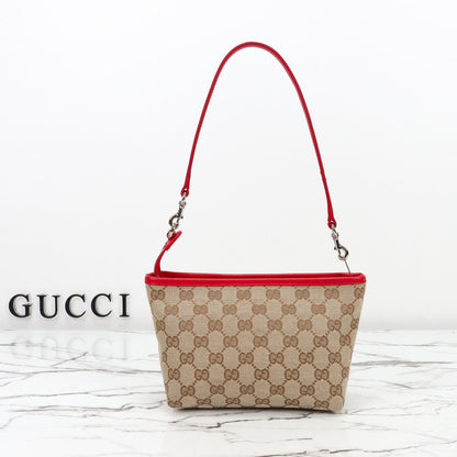 Gucci 2026 Tribeca Large Tote Bag Ebony Red Canvas Leather