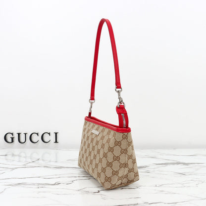Gucci 2026 Tribeca Large Tote Bag Ebony Red Canvas Leather