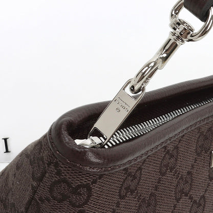 Gucci 2026 Small Pouch with Strap 17cm Dark Brown Canvas Leather