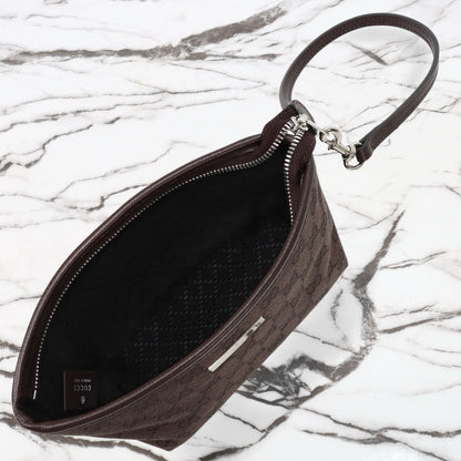 Gucci 2026 Small Pouch with Strap 17cm Dark Brown Canvas Leather