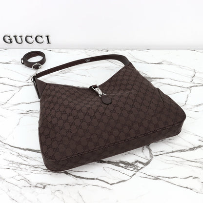 Gucci 2026 Jackie 1961 40cm Dark Brown Canvas Leather