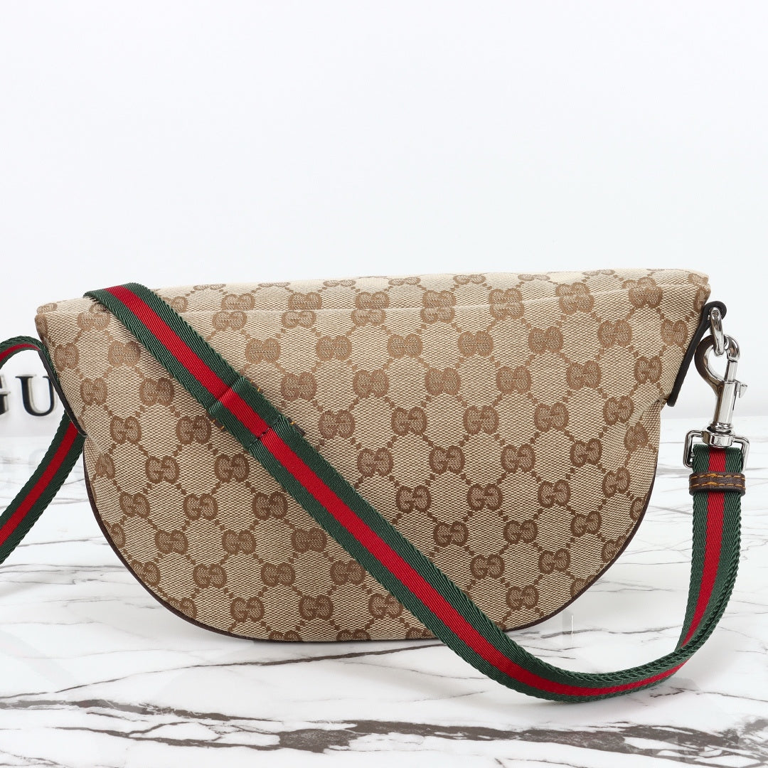 Gucci 2026 Tag Crossbody Bag 30cm Canvas And Calfskin