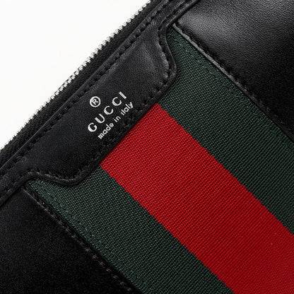 Gucci 2026 Mega Web Trademark Crossbody Bag 22cm Balck Canvas Leather