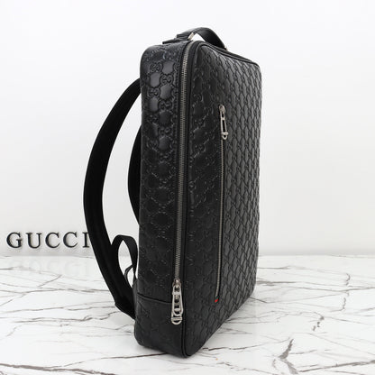 Gucci 2026 Emblem Backpack 43cm Black Embossed Calfskin