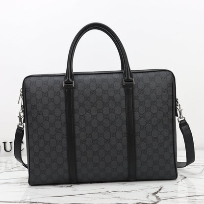 Gucci 2026 Mega Web Trademark Briefcase 38cm Canvas Leather