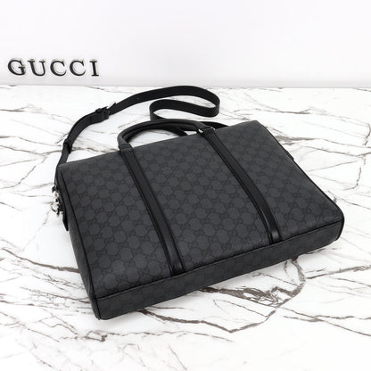 Gucci 2026 Mega Web Trademark Briefcase 38cm Canvas Leather