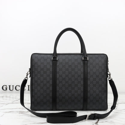 Gucci 2026 Mega Web Trademark Briefcase 38cm Canvas Leather