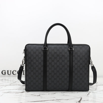 Gucci 2026 Mega Web Trademark Briefcase 38cm Canvas Leather