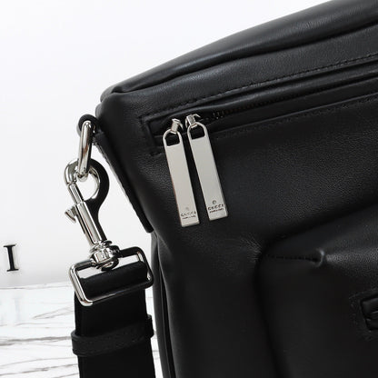 Gucci 2026 Tag Large Crossbody Bag Black Calfskin