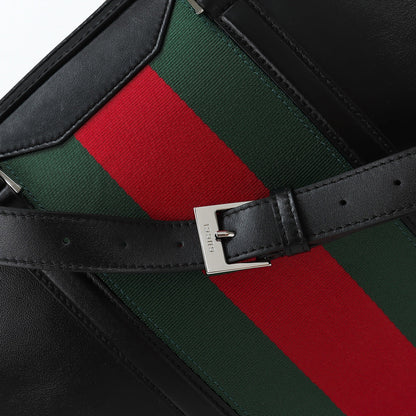 Gucci 2026 Mega Web Trademark Briefcase 38cm Canvas Leather