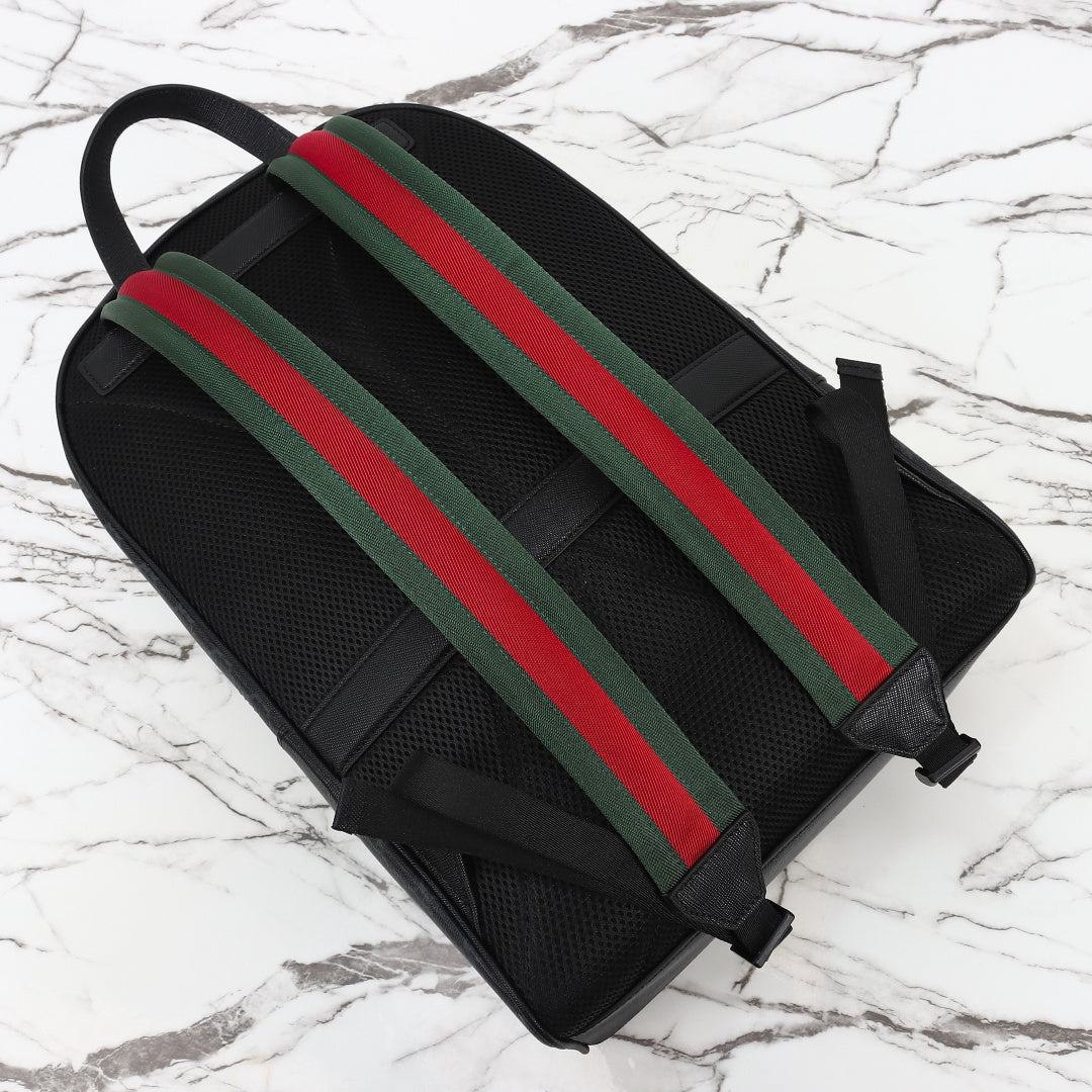 Gucci 2026 Essence Classic Backpack 44cm Black Canvas Leather