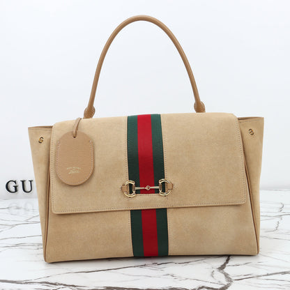 Gucci 2026 Paparazzo Shoulder Bag 37cm Beige Red Green Leather