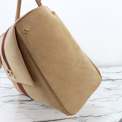 Gucci 2026 Paparazzo Shoulder Bag 37cm Beige Red Green Leather