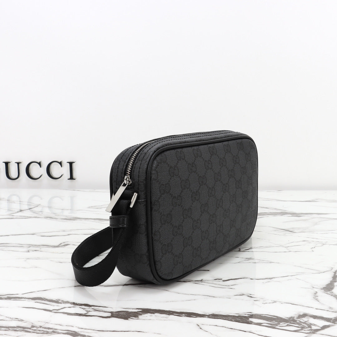 Gucci 2026 Essence Classic Mini Bag 22cm Black Canvas Leather