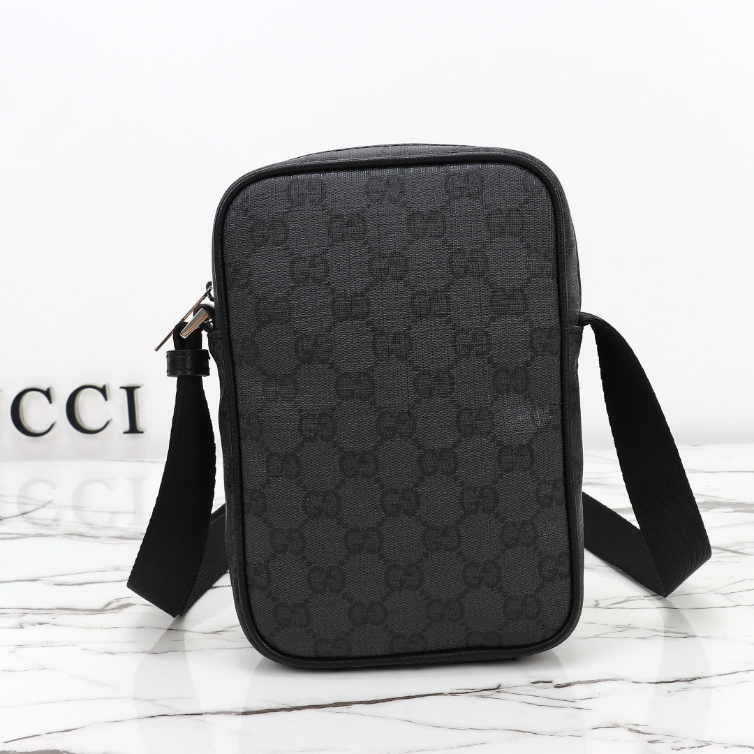 Gucci 2026 Essence Classic Mini Bag 20cm Black Canvas Leather