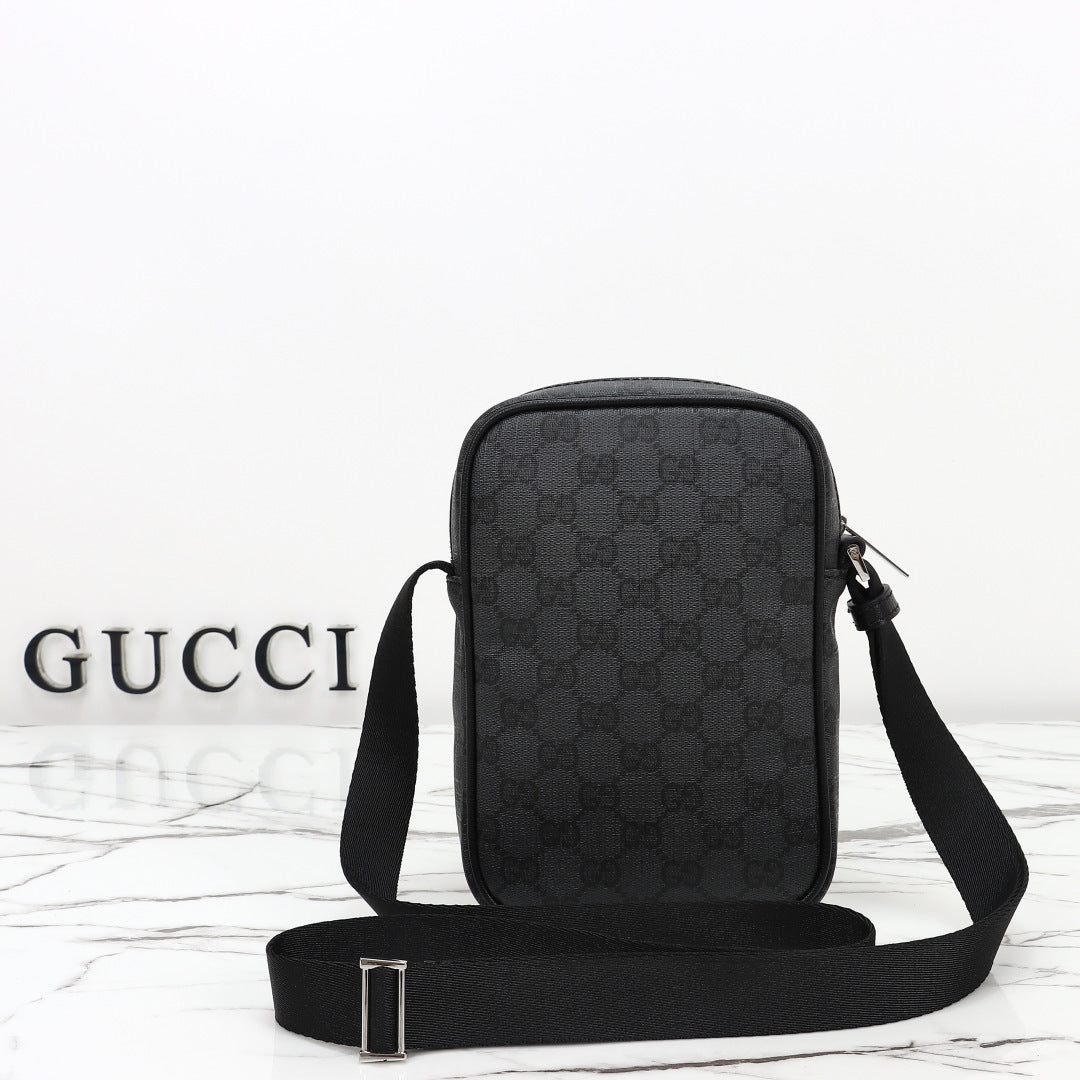 Gucci 2026 Essence Classic Mini Bag 20cm Black Canvas Leather