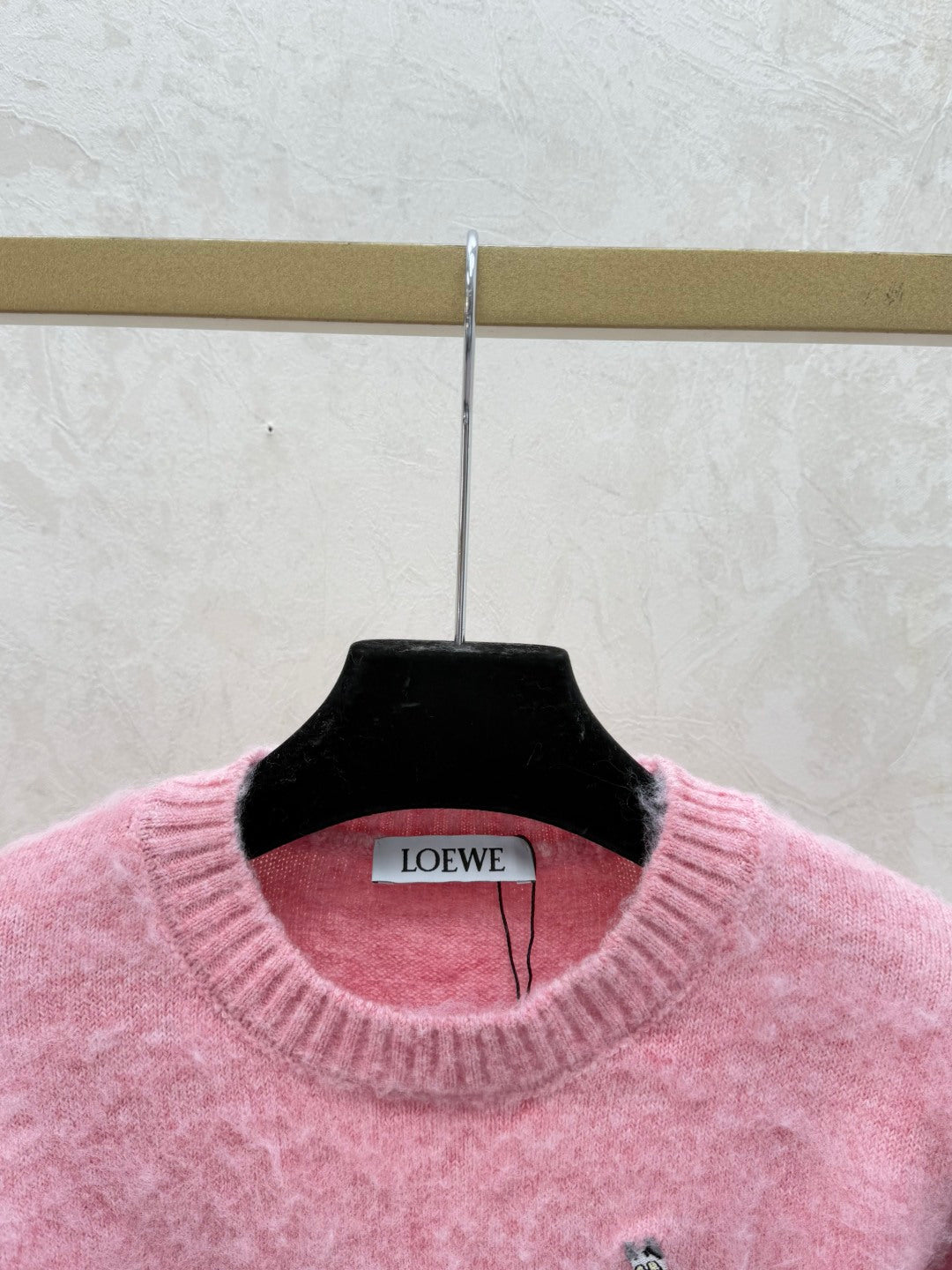Loewe 2025 Round Neck Embroidered Logo Sweater Woo