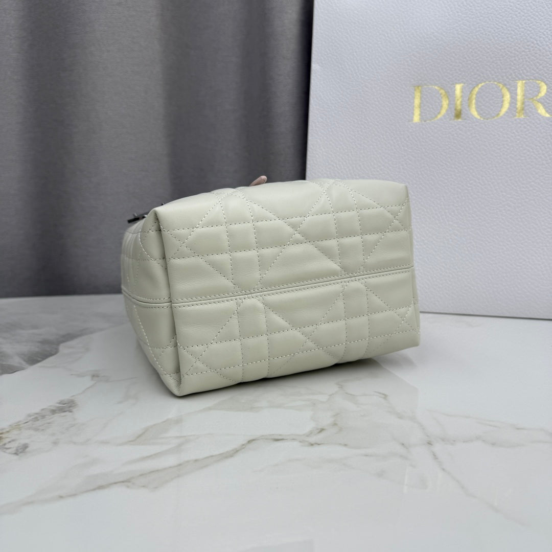 Dior 2026 Toujours Vertical Handbag 18.5cm Off-White And Soft Pink Calfskin