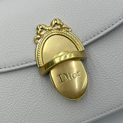 Dior 2026 Médaillon Flap Bag Rock Grey Grained Calfskin