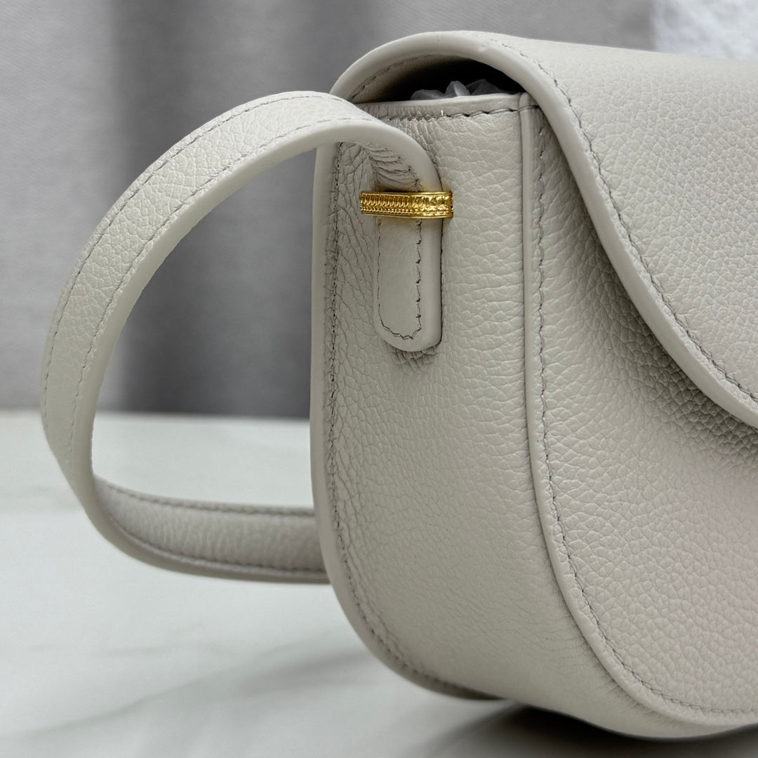 Dior 2026 Médaillon Flap Bag Rock Grey Grained Calfskin
