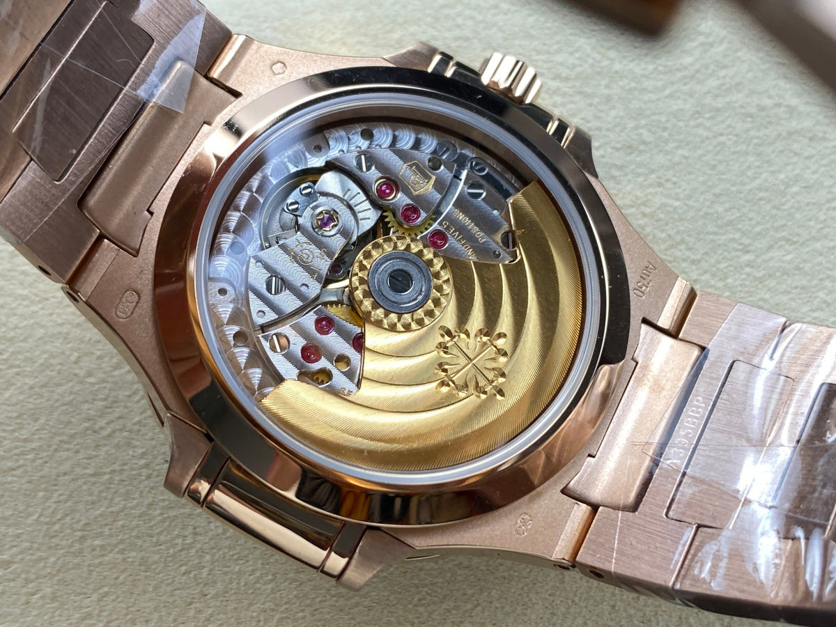 PATEK Nautilus 35.2mm Pink Gold Black Dial