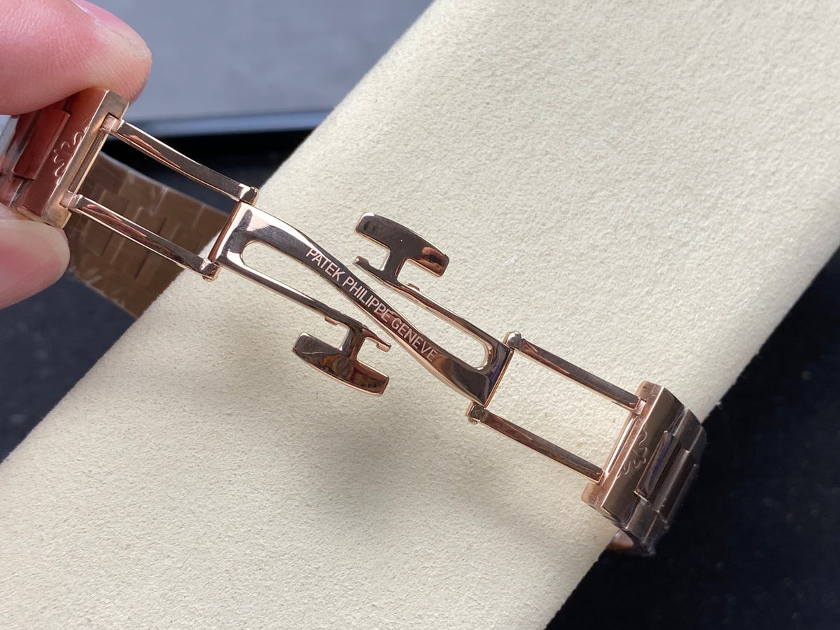 PATEK Nautilus 35.2mm Pink Gold Black Dial