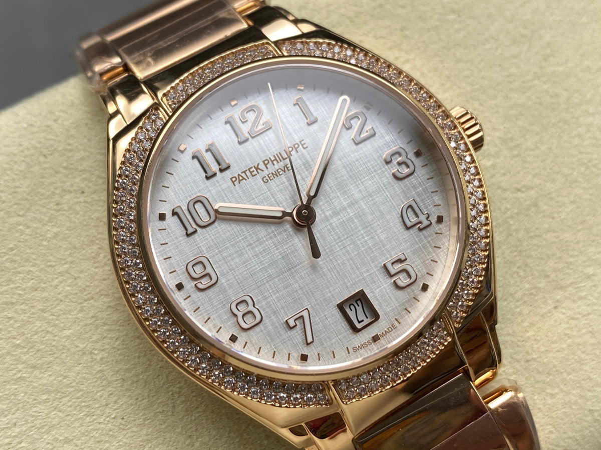 PATEK Twenty-Four 36mm Diamond Pink Gold White Dial