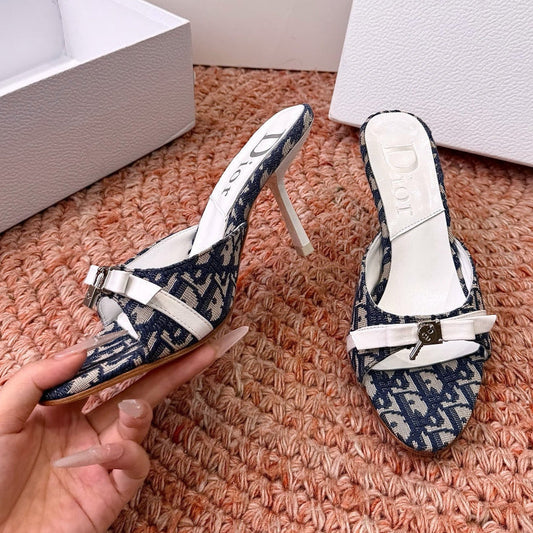 Dior 2026 Cross-Strap Sandal 70mm Canvas Leather 846603