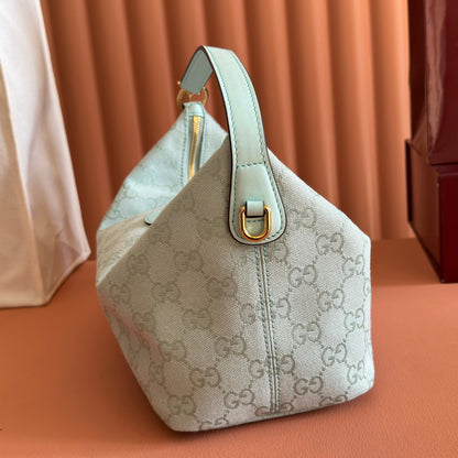 Gucci 2026 Vanity GG-Canvas Top Handle Bag 27.5cm Green Canvas Leather 280774