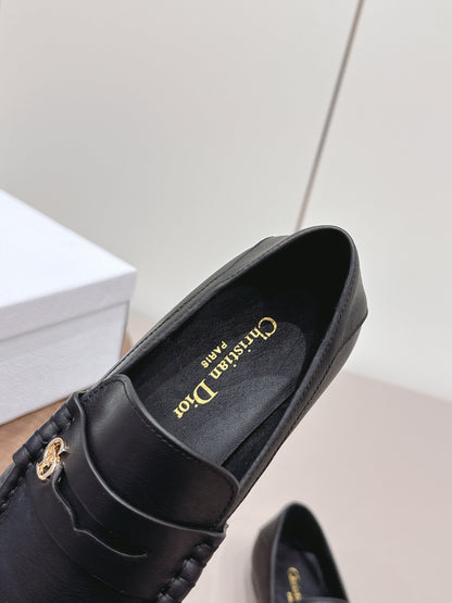 CD 26A Loafers Black Cowhide Leather 738310