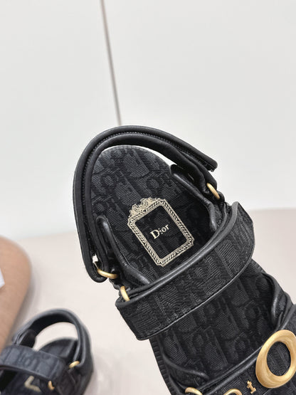 CD 26A Platform Sandal Jacquard Embroidered Fabric