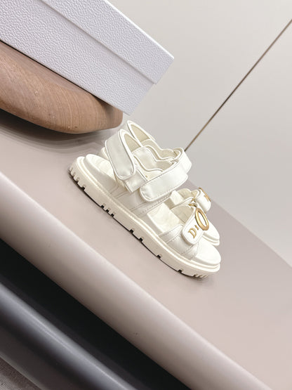 CD 26A Platform Sandal Sheepskin Gold Buckle