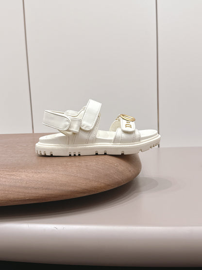 CD 26A Platform Sandal Sheepskin Gold Buckle