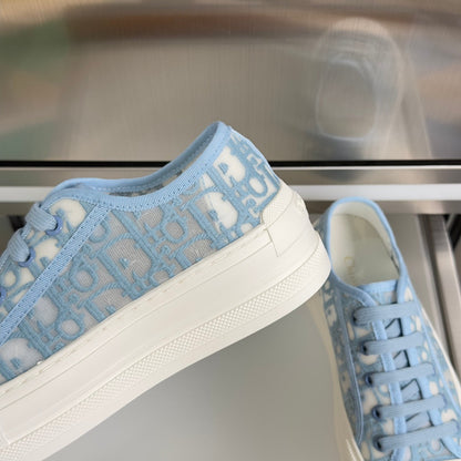 Dior 2026 Walk'n'Dior Platform Sneaker White Blue Fabric Sheepskin 713664