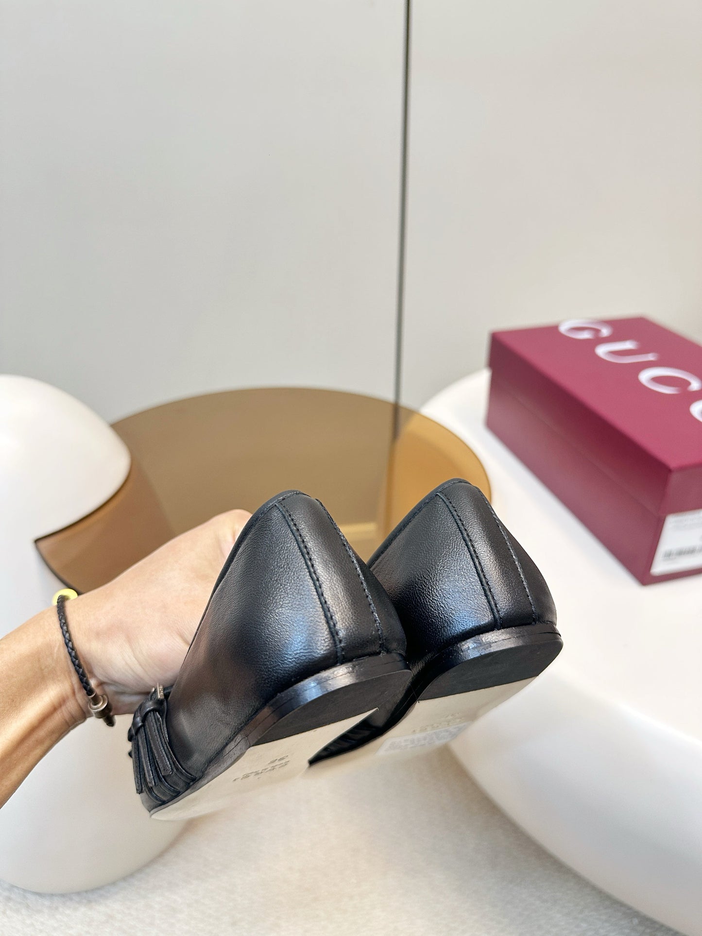GG 26SS Ballet Flats Black Sheepskin 645707