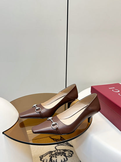 GG 26SS High Heels Pump Dark Brown Calfskin 645693