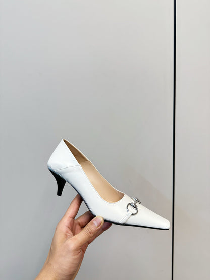 GG 26SS High Heels Pump White Calfskin 645694