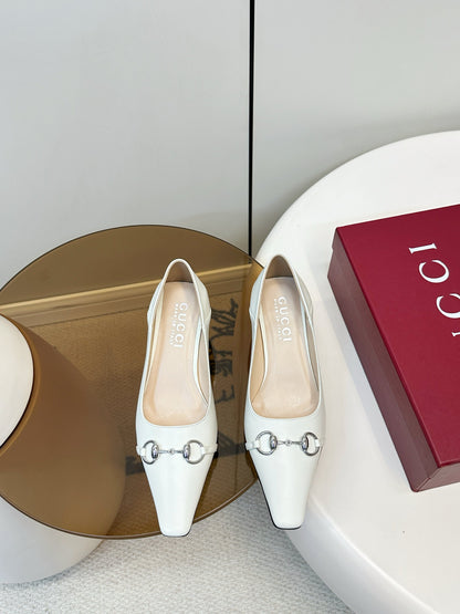 GG 26SS High Heels Pump White Calfskin 645694